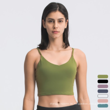 Sommer Workout Crop Tops Sport BH Camisole gepolstert in Bra Tank süße Hemden Cami Tanktop für Teen Girls